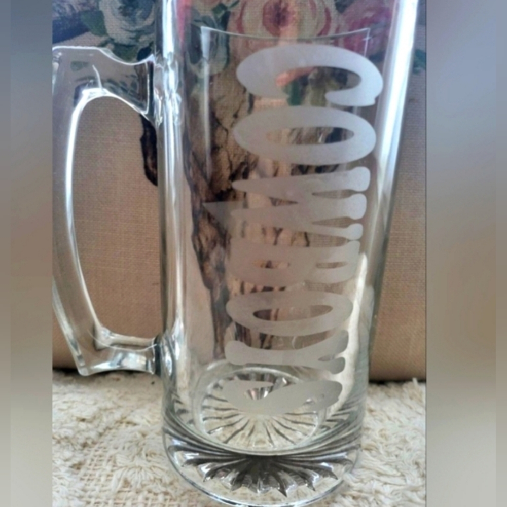 Custom Glass Beer Mug- etched - Picture 4 of 10